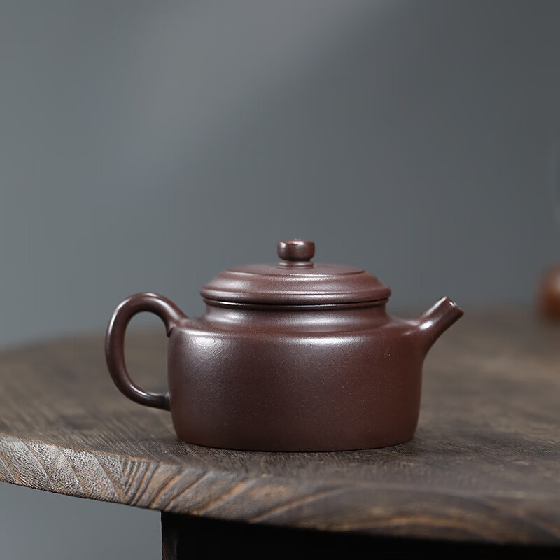 紫砂壶手工茶壶泡茶器养生壶紫砂壶泡茶壶茶具 紫泥德钟 210ml