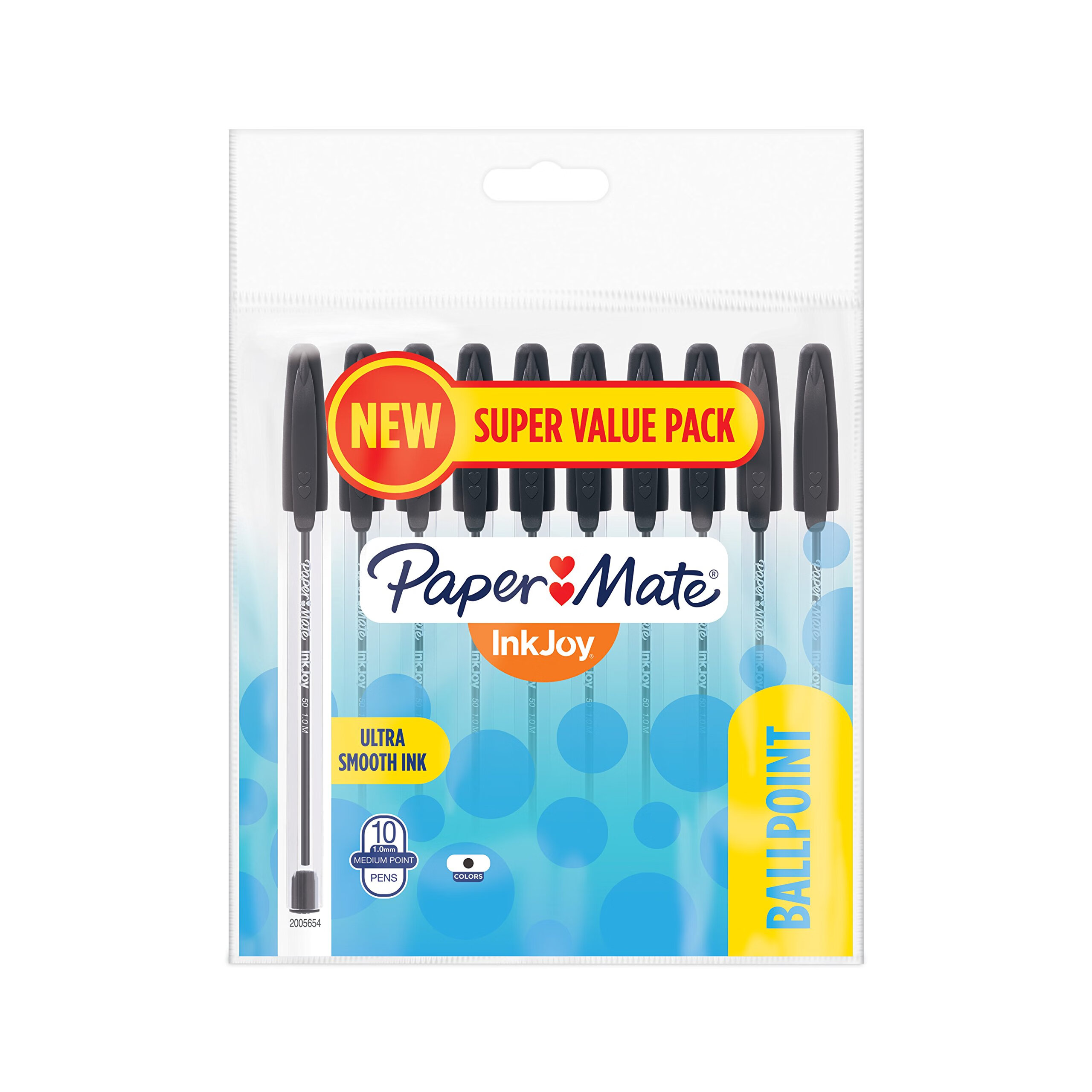 paper mate 1.0mm黑色圆珠笔 办公学习商务用 10支装 黑色//白色 10份