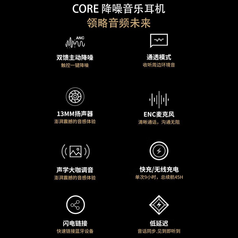 J(匠子)真无线6麦混合双馈数字降噪蓝牙耳机主动降噪环境通透高清通话低延迟触控支持无线充电 澎湃音质 TWN02粉色 TWN02