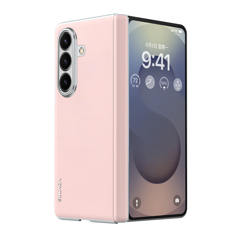 麦焕三星z fold7手机壳SULADA z fold6保护壳折叠高定液态皮质全包防摔皮套保护时尚款 【羽纱黑】 三星zfold7