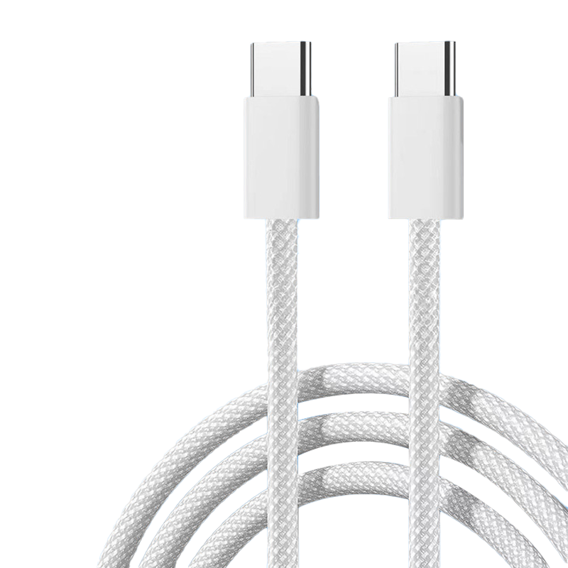 铂呐苓适用苹果安卓充电数据线Type-C快充线编织双头PD27W60w快充C口 编织快充充电线【白色C-C】