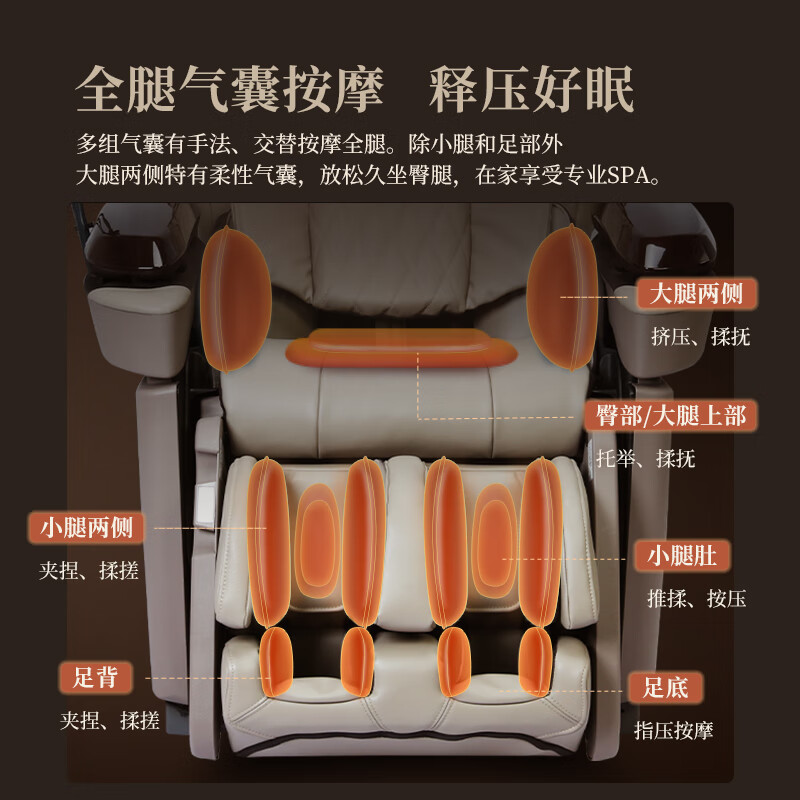 松下【国家补贴】按摩椅家用全身4D豪华电动零重力太空舱按摩椅沙发十大品牌生日礼物男女【医疗手法】 【BOSS椅】暖灰色升级款-医疗级4D机芯