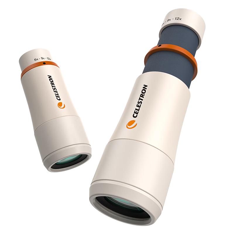 星特朗童趣6-12x25变倍高清高倍便携单筒手机望远镜儿童生日礼物白色