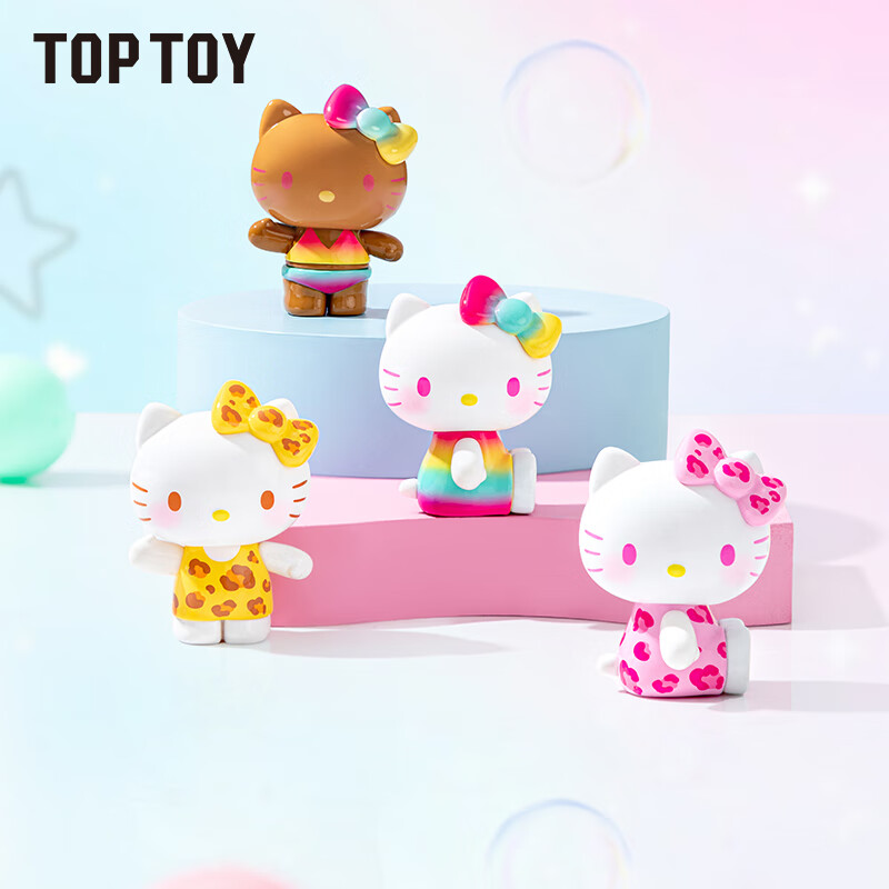 TOP TOY Hello Kitty夏日彩虹糖系列mini萌粒盲袋摆件女孩生日礼物单袋
