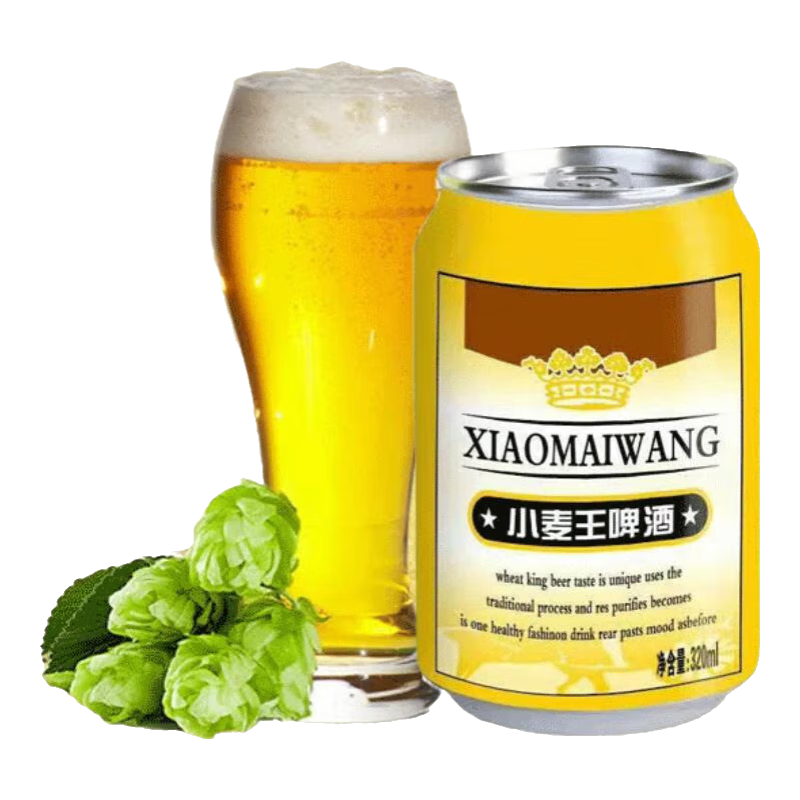 小麦王啤酒哈尔滨风味啤酒易拉罐装啤酒整箱装新日期 320mL 3罐