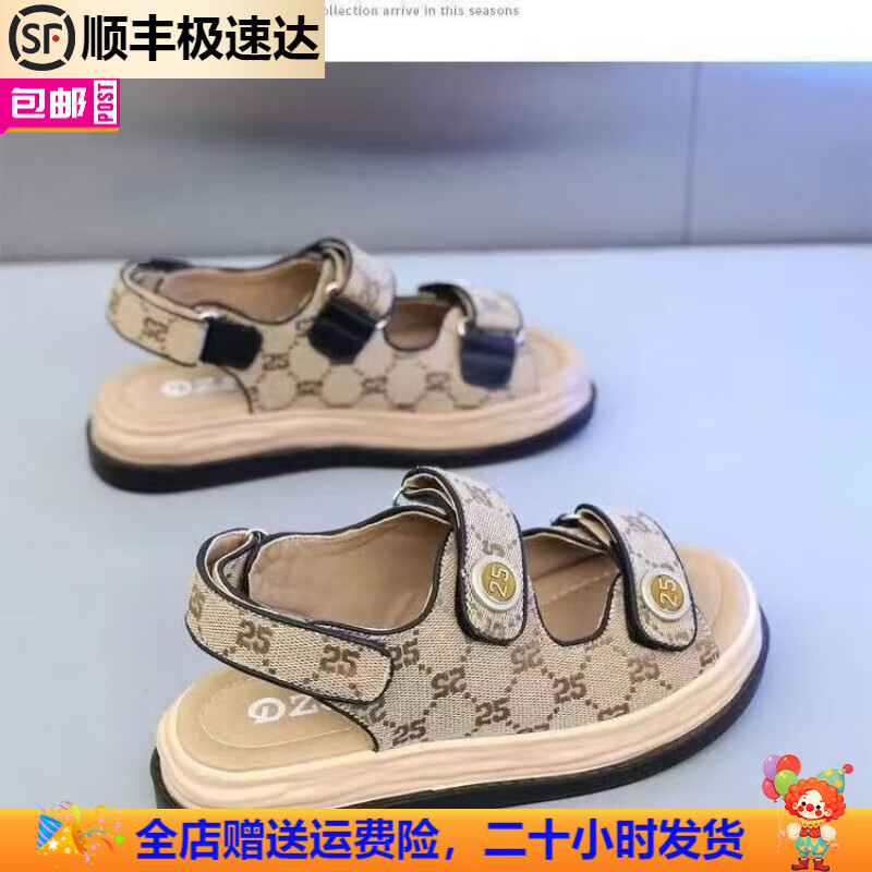 百丽踏小香风凉鞋2025年新款女夏季洋气平底运动休闲罗马沙滩鞋软底防滑 黑色 升级款 38