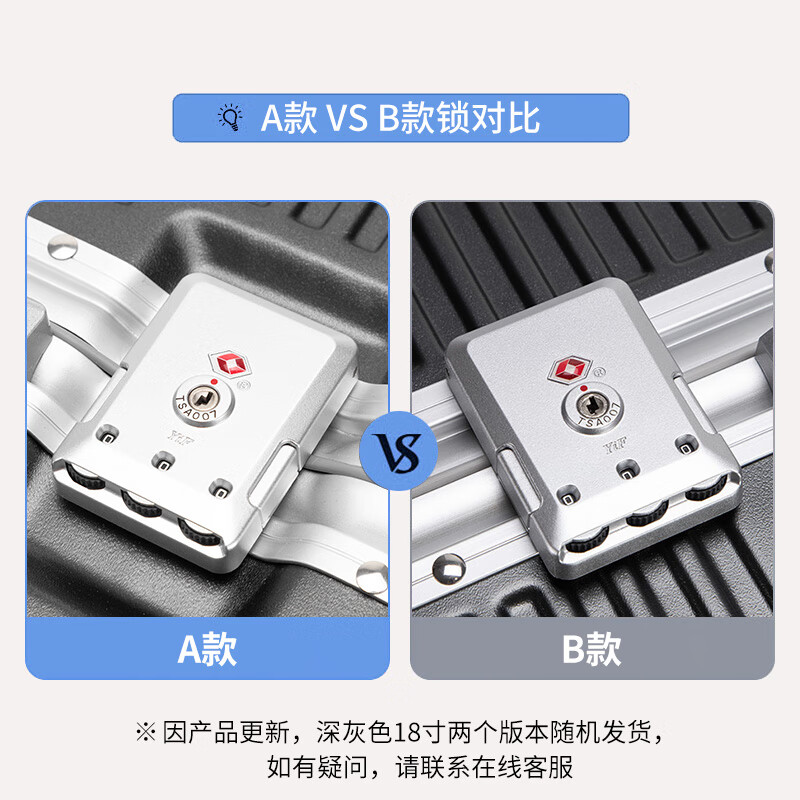 Walker Shop轻奢品牌登机箱铝框拉杆箱小型轻便商务旅行箱前置开口行李箱子 深灰色 20英寸 【竖版登机箱】