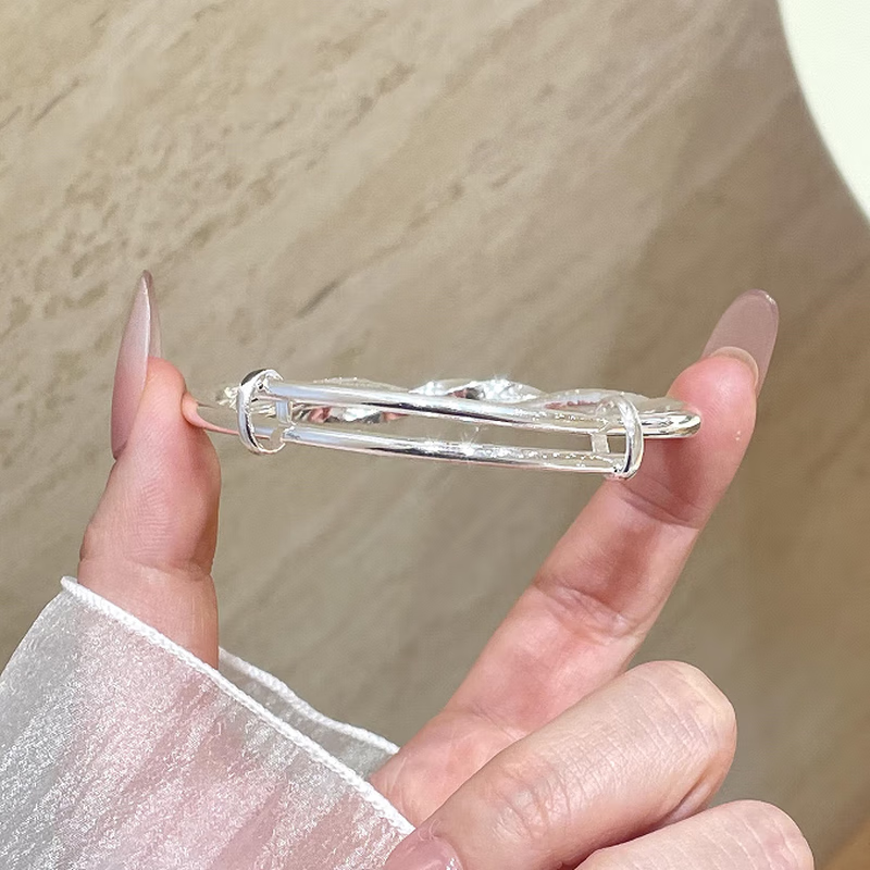 胖东来纯银莫比乌斯环手镯足银9999实心素圈镯子手环女友生日礼物 莫比乌斯环手镯25克丨礼盒+证书