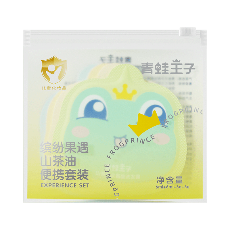 青蛙王子山茶油洗沐护肤4件套（洗发6ml+沐浴乳6ml+沁水霜6g+山茶油霜6g）