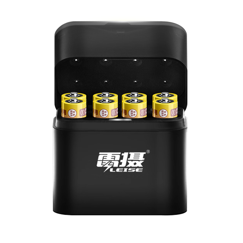 雷摄（LEISE）5号充电锂电池8粒1.5V恒压6A4000mWh八槽充电仓套装 适用相机闪光灯/智能门锁/话筒/游戏手柄/玩具