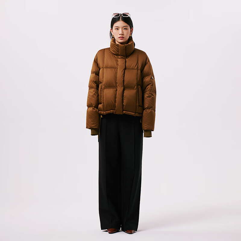 千仞岗冬季女士复古短款立领羽绒服宽松保暖外套 芥末咖 XL (170) 京东折扣/优惠券