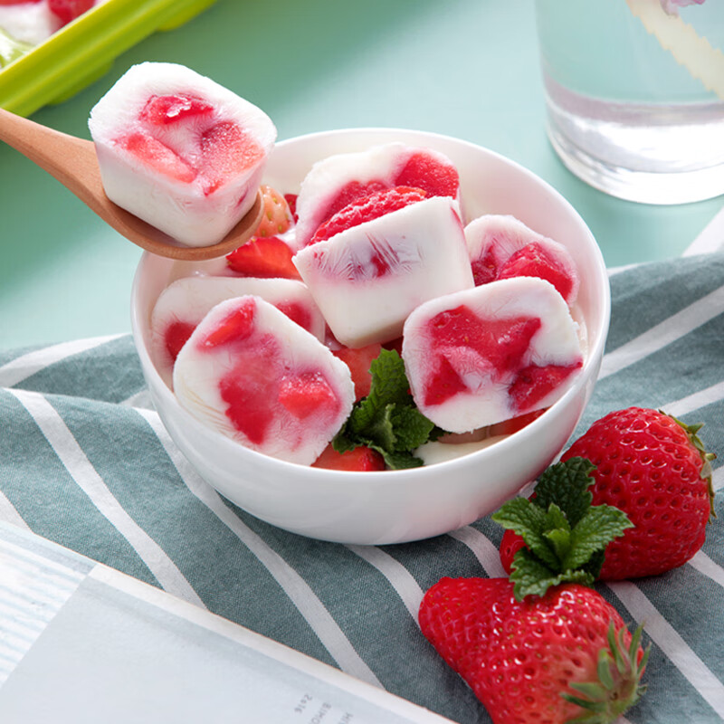 茶花（CHAHUA）制冰盒冰格冰块模具冰箱食品级冰块神器家用自制冻冰冰块盒 【随机颜色】2个装