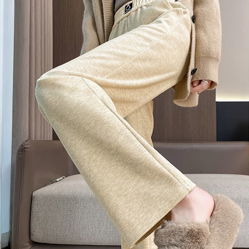 子牧棉麻2025秋冬装 女百搭人字纹阔腿裤毛呢开叉裤子直筒休闲香蕉裤 子牧棉麻2025秋冬装 女百搭人字纹阔腿裤毛呢开叉裤子直筒休闲香蕉裤