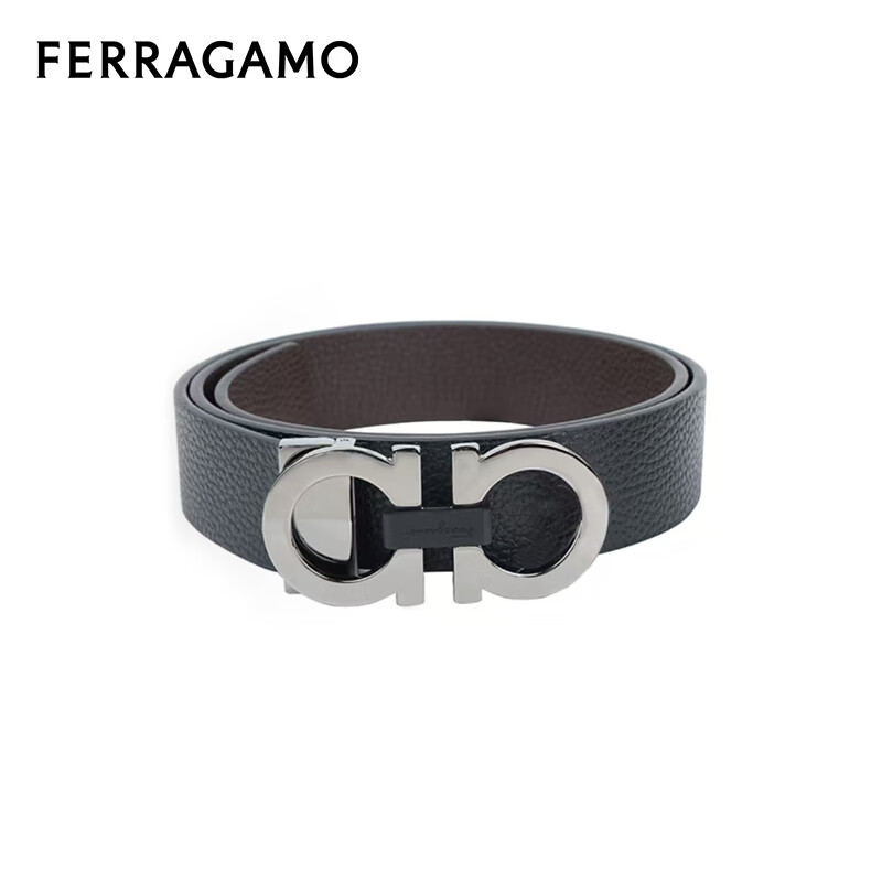 菲拉格慕（Ferragamo）男士双面可调节牛皮腰带皮带 678783 476361 110