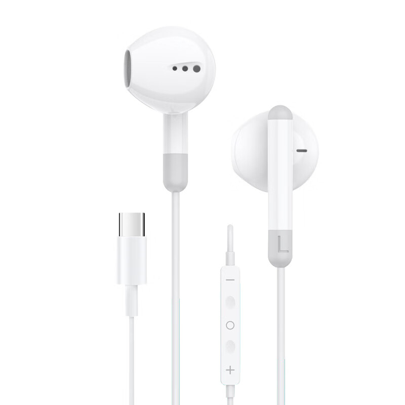 3.5mm耳机type-c音频线有线耳机安卓手机专用入耳式音乐播放 T619扁口TYPE-C插口