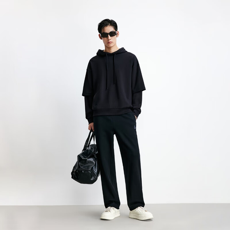 杰克·琼斯(JACK&JONES)25年男装秋季新款抽绳休闲百搭日常纯棉舒适束脚口卫裤22531D031 E40黑色 黑色 38 190