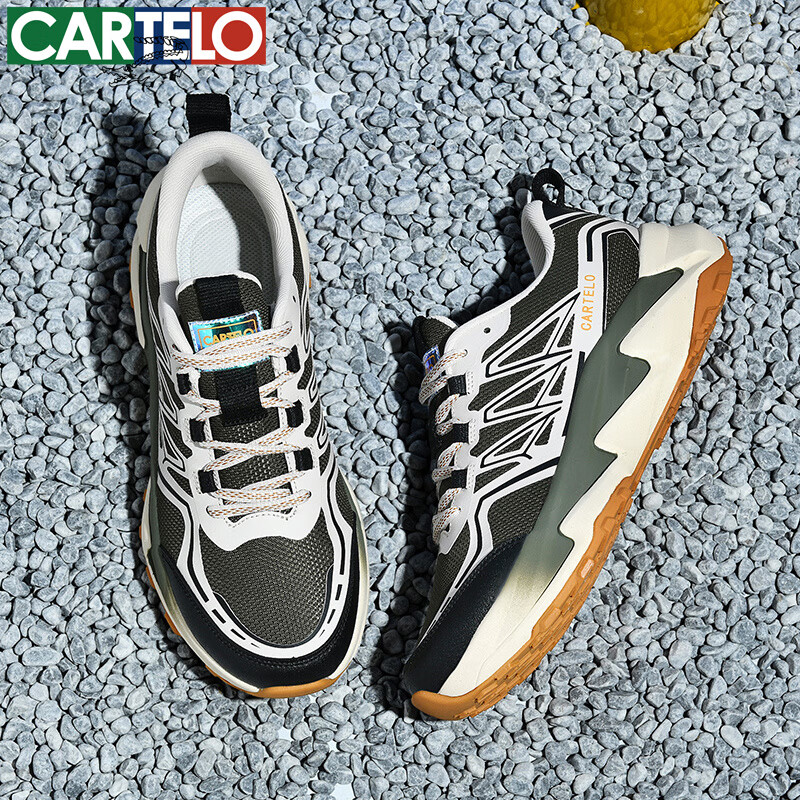 卡帝乐鳄鱼鞋子男鞋秋季潮流网面男士休闲鞋商务平底百搭运动板鞋 青灰[透气款]QH3371 40