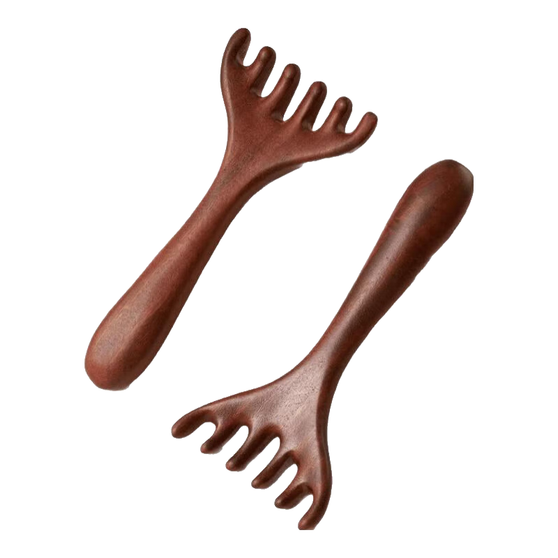 Jepoo鹿角梳六爪两用按摩梳子眼头部头皮按摩非原木经络梳头疗刮 一个装