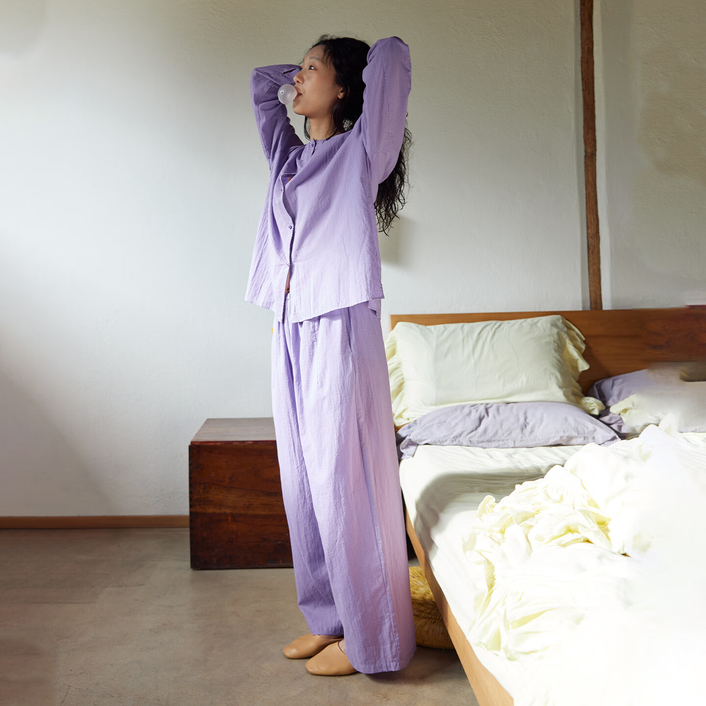 朵朵·可可好睡眠推荐26春夏季新款纯棉提花ju柔软睡衣套装女 杏色 M (160)