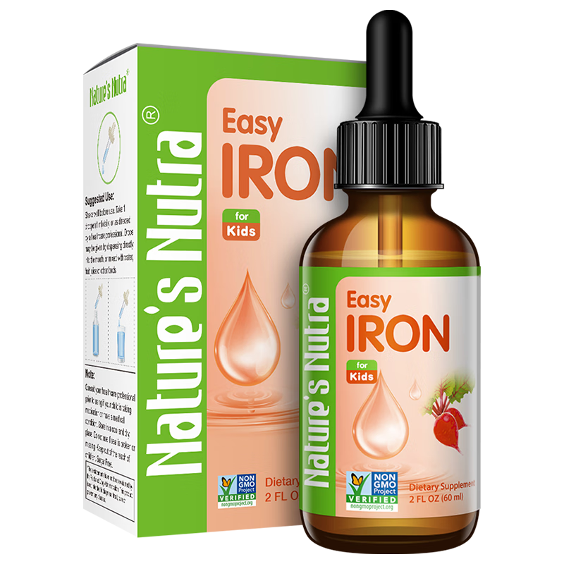 Nature's Nutra莱思纽卡婴幼儿童铁剂螯合铁液体铁0-3岁儿童补铁剂 【限时买1送1】铁滴剂 60ml*1瓶