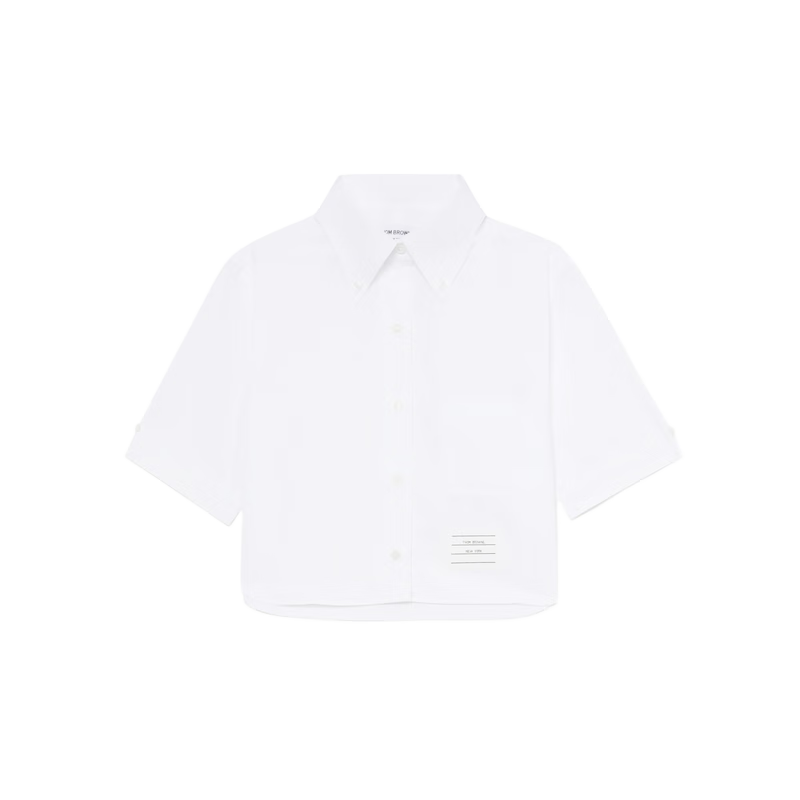 湯姆 布朗 IT 女裝短袖襯衫新款時(shí)尚通勤寬松短款襯衣FLL205XP WHX/白色 36