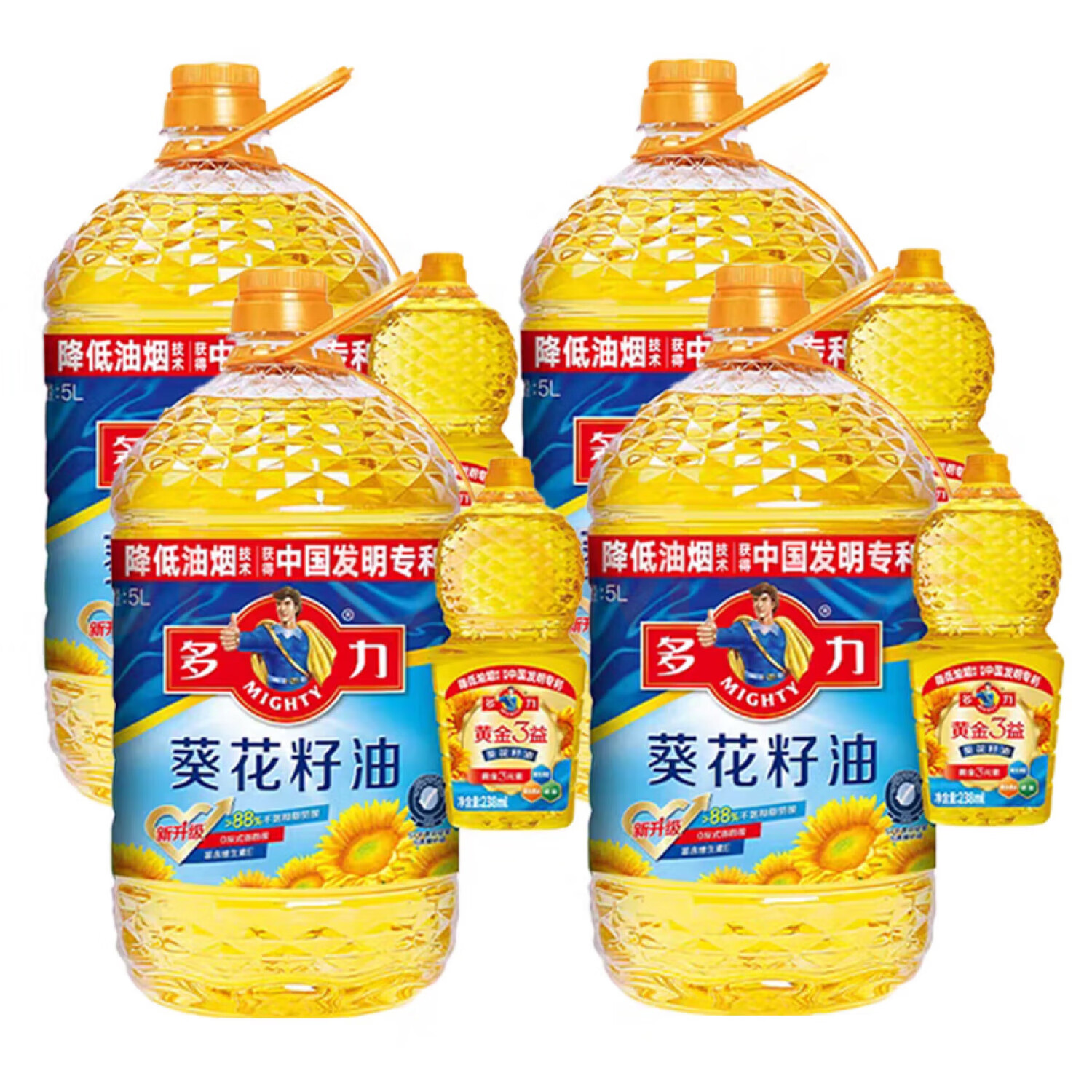 多力葵花籽油5L去壳压榨充氮保鲜0反式脂肪酸家用健康食用油新日期 多力葵花籽油5L*4