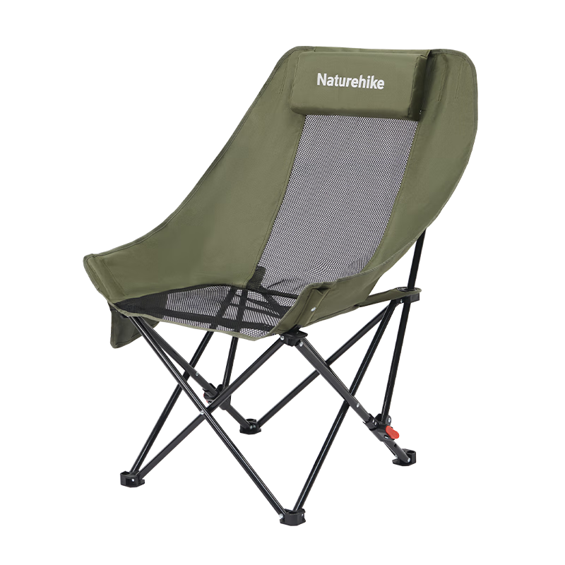 挪客海星戶外折疊椅躺椅可坐可躺月亮椅加大加寬懶人釣魚沙灘椅露營椅 【2件裝】卡其色-網(wǎng)紗款-可坐可躺