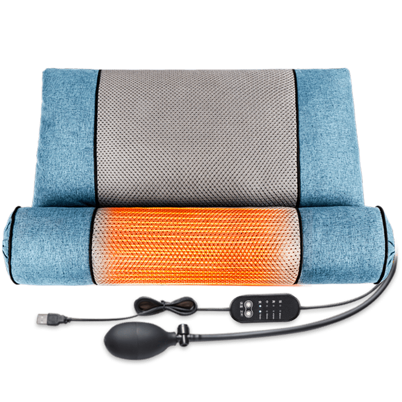 荊王御艾艾草頸椎枕護頸枕頭睡覺(jué)專(zhuān)用深度助眠艾灸按摩枕骨頭形枕護頸禮物 電加熱中藥枕藍灰色【秋冬熱敷款】