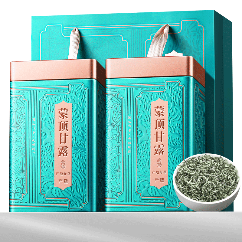 福茗源綠茶 蒙頂甘露綠茶 特級(jí)明前新茶四川嫩芽年貨茶葉禮盒送長(zhǎng)輩250g