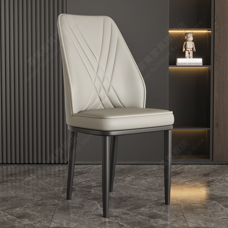 金格羽创意家居北欧轻奢家用简约现代餐厅靠背休闲其他日杂小件 浅灰黑腿 2把