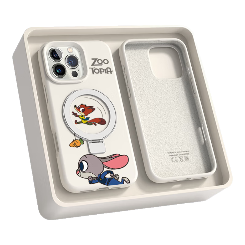 圣米克 SERNMIKO适用苹果16promax手机壳新款iPhone16pro迪士尼正版液态硅胶磁吸带支架挂绳plus男女情侣高级可爱i 古董白】磁吸支架二合一 iPhone 16 Pro Max