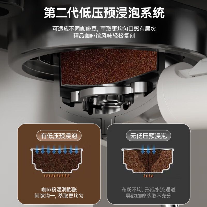 德思智能研磨一体冷热双萃半自动意式美式家用商用办公室小型咖啡机 奶咖白研磨一体冷热双萃 德思智能研磨一体冷热双萃半自动意式美式家用商用办公室小型咖啡机 奶咖白研磨一体冷热双萃