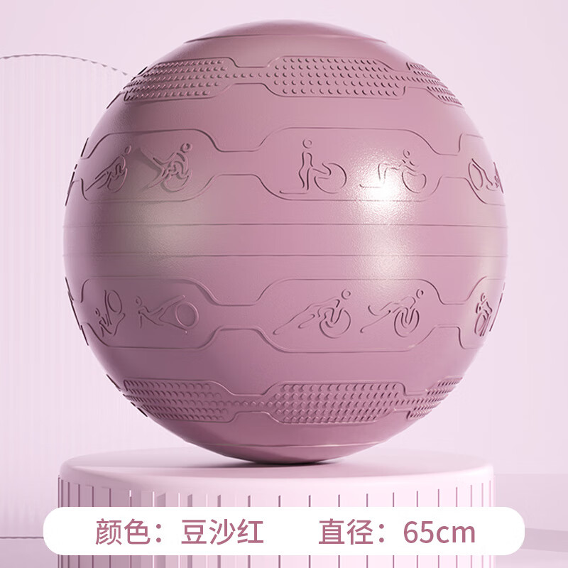 PROIRON/普力艾瑜伽球加厚防爆女士健身球孕婦球助產(chǎn)大龍球 豆沙紅 65cm (身高160-1)