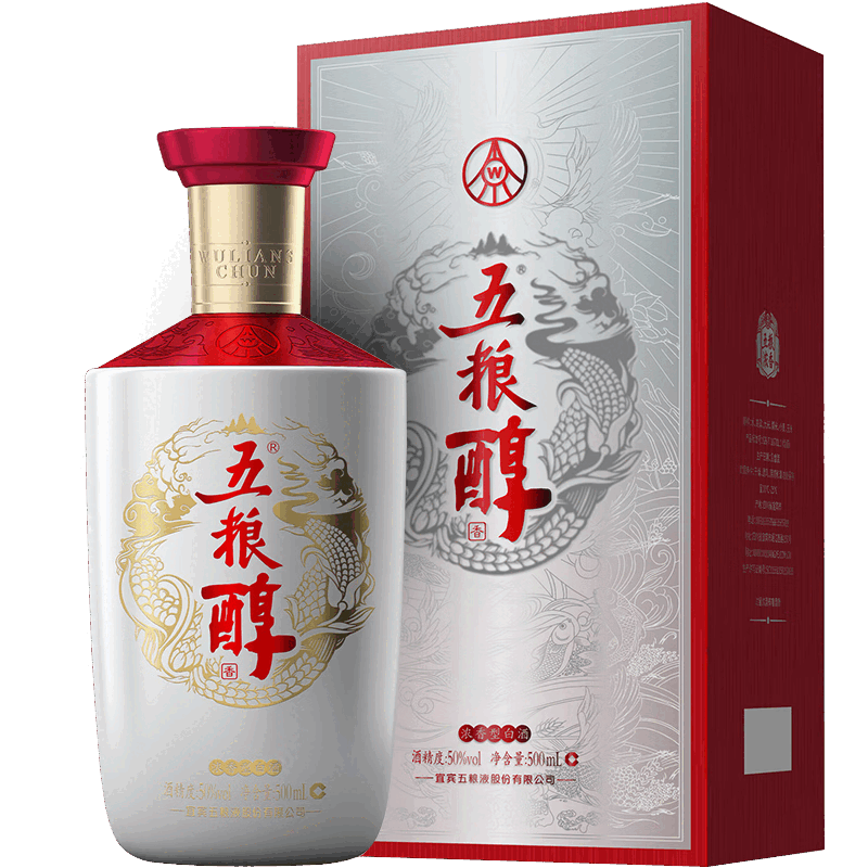 五粮液【喜宴专享】五粮醇金淡雅50度浓香型白酒 40度500mL6瓶五粮醇银装