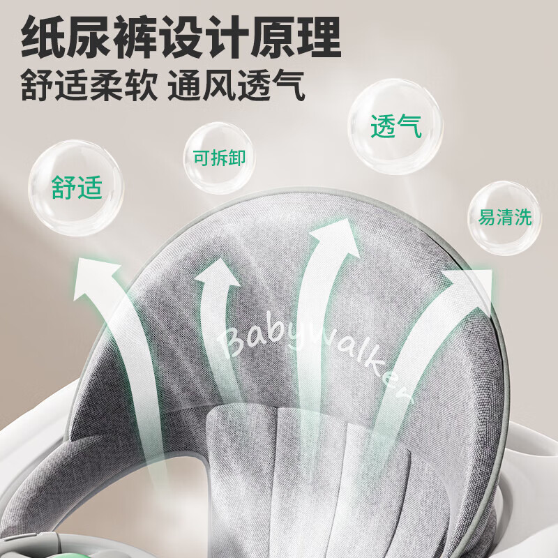 爱豆猫婴儿宝宝学步车防o型腿2025款多功能轻便折叠学步手推车9个月以上 顶配款-高级灰-音乐盘+推把+脚垫