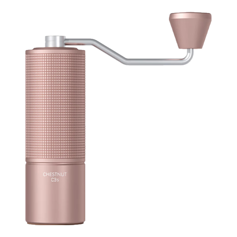 泰摩栗子C手搖磨豆機 家用手動咖啡豆研磨機 磨豆器禮物 C3S-晨光粉【全能版】