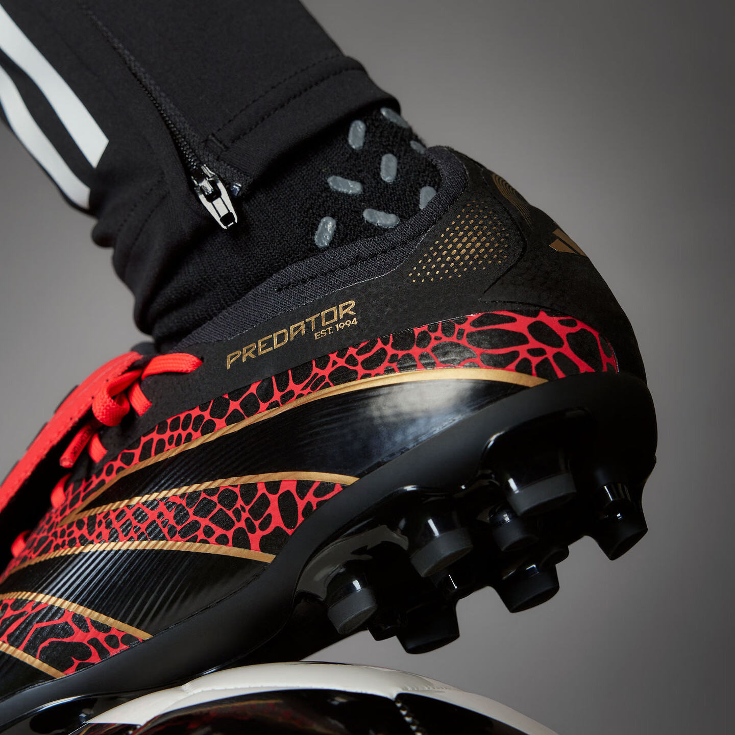 adidas PREDATOR ELITE FT 2G/3G中国人草翻折鞋舌足球鞋阿迪达斯 亮红/金/黑色 40.5