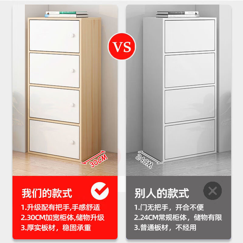 柏帝奇斗柜北欧风落地收纳柜卧室客厅置物架家用五斗橱柜靠墙储物小柜子 一门款30CM备注颜色默认发图片色 活动时间【小编推荐】