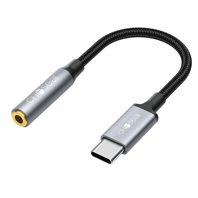 ��Ҷԭ��CHOSEAL��Type-C����ת��ͷ  ��DAC����оƬ 3.5mm������Ƶ�� ���ͭ��֯���� USB-C�������ð�׿�ֻ�QZ203 16.9Ԫ