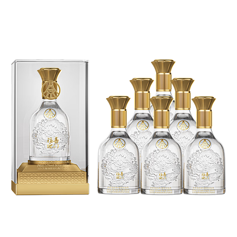 五粮浓香【五粮液出品】 福喜迎门 粮食酒浓香型白酒 送礼宴饮  52度 500mL 6瓶 水晶龙整箱