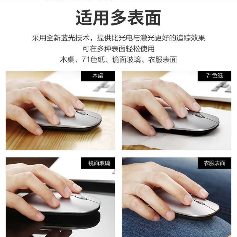 联想Thinkpad无线 蓝牙鼠标 双模鼠标 笔记本台式机通用鼠标 灰色小新Air蓝牙+无线双模鼠标