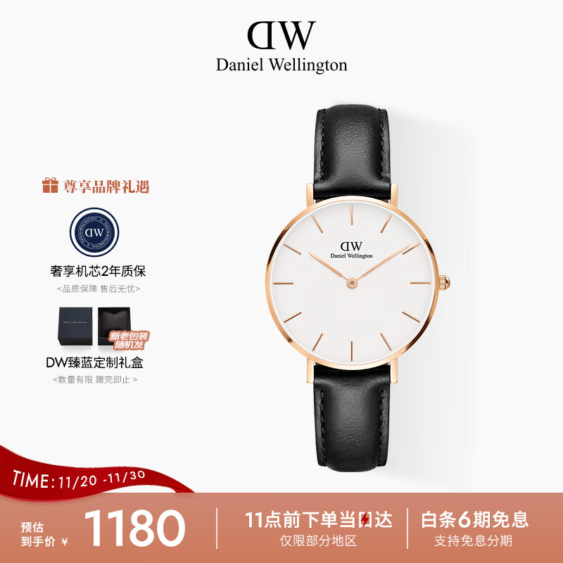 丹尼尔惠灵顿（DanielWellington）DW手表女表 简约皮带女士手表时尚欧美表节日礼物DW00100174