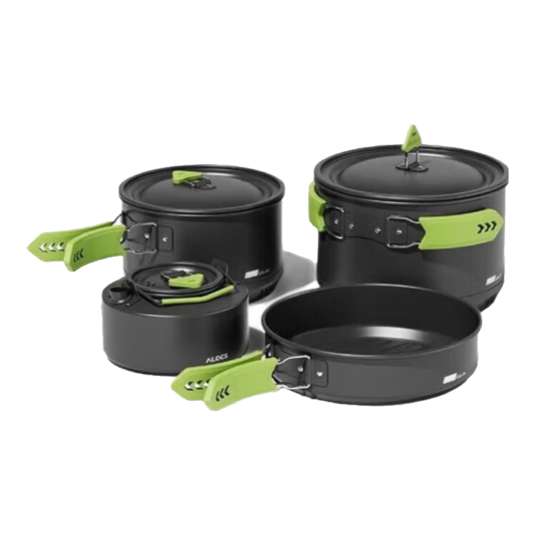 愛(ài)路客城市出逃家庭套鍋戶(hù)外鍋具露營(yíng)不沾鍋野營(yíng)便攜式炊具水壺集熱鍋具