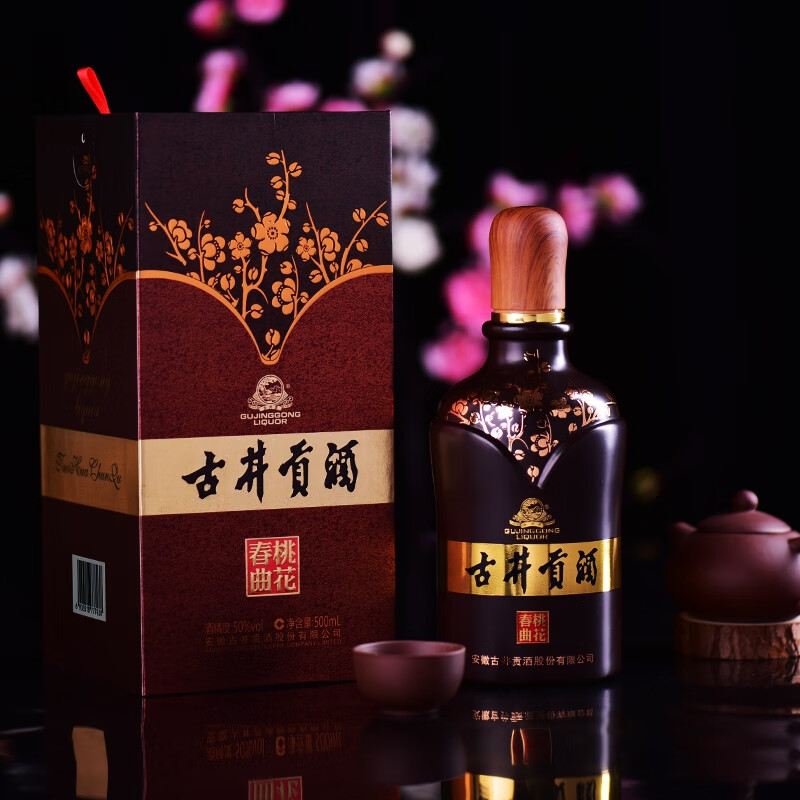 古井贡【联系客服尊享价】50度古井贡酒 桃花春曲500ml 浓香 白酒 送礼 50度 500mL 1瓶