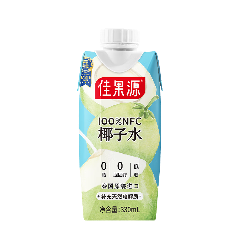 佳农 100%NFC椰子水泰国原装进口椰子水330ml*12瓶 源头直发