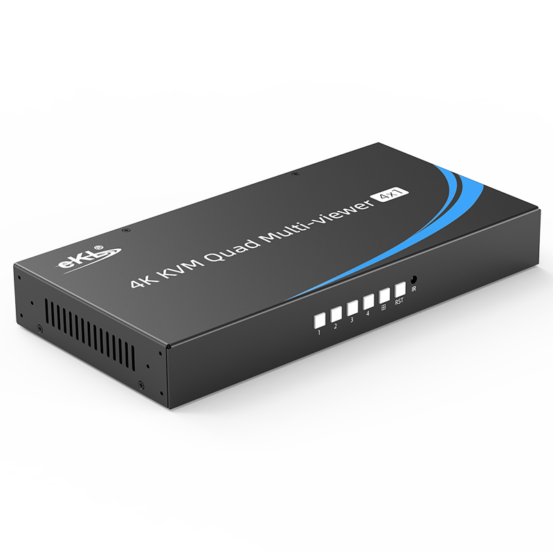 eKL高清HDMI KVM無縫切換器分割器4口41HK3.0 4K切換不黑屏四進一出分屏器鼠鍵共享器穿越同步一體器