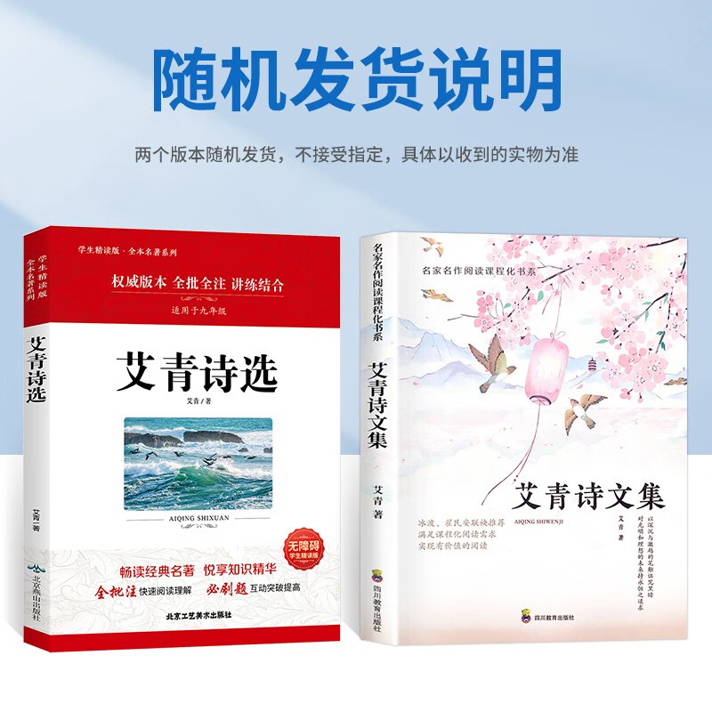 艾青诗选和水浒传九年级上册(全2册)适用于人民教育出版社初中教材配套正版阅读课外书 精彩导读重点批注考点突破 人民教育出版社人教版配套阅读名著课程化丛书