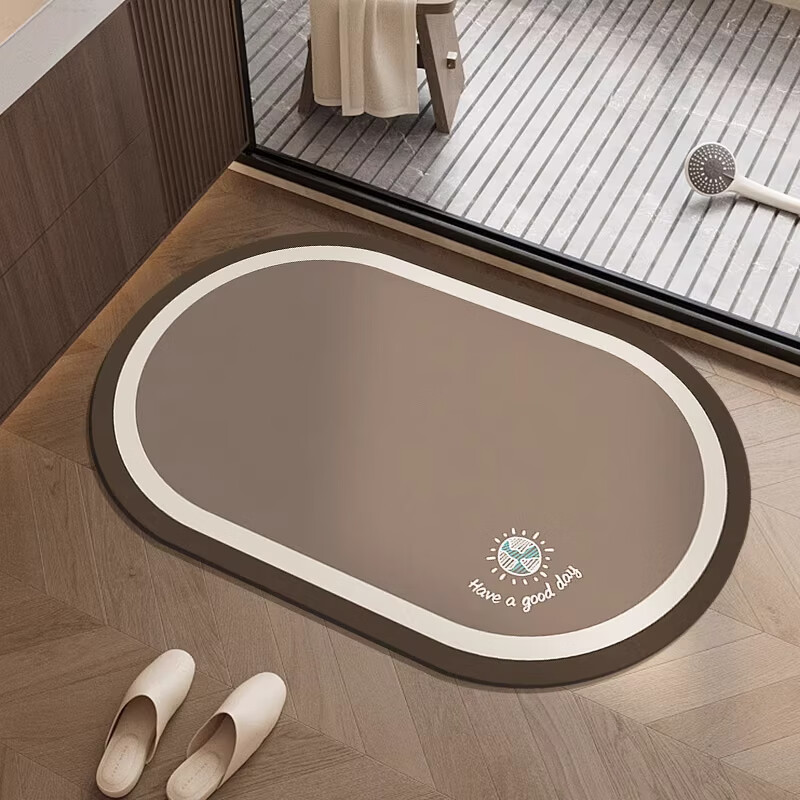 金玉铭川浴室地垫家用卫浴吸水垫速干防滑垫子卫生间厕所耐脏可擦免洗脚垫 GZN-小花-方形 40X60cm【吸水速干防滑】