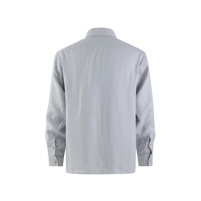 汉麻世家（HANP）长袖衬衫男士100%亚麻面料男士休闲长袖衬衫舒适透气商场同款 中灰 M