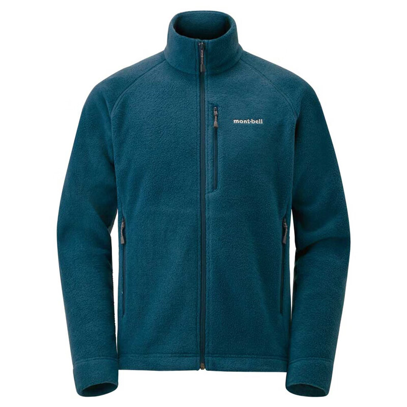mont·bell日本蒙贝欧新款户外抓绒衣男开衫摇粒绒保暖外套加厚内胆 BLBK黑蓝色_1106597 S_165